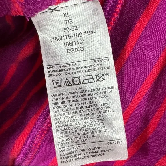 Gap Hoodie Cloud Light Pullover Sweatshirt Knit Striped Purple Red Jersey Fabric - Picture 6 of 8